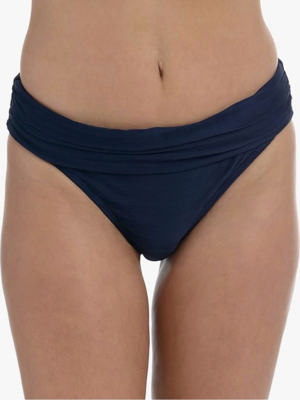 La Blanca Navy Ruched Bikini Bottom NWT